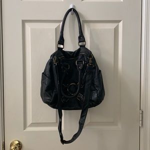 Black Deena and Ozzy handbag with gold accents